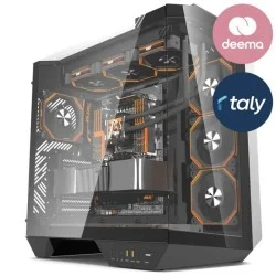 Darkflash dy470 atx mid tower gaming case - black 4 argb fans included - Black